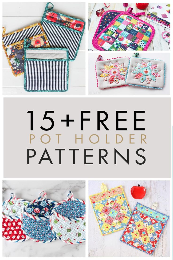 the 15 free pot holder patterns are perfect for beginners to sew and use