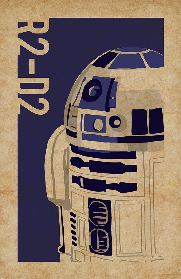 a star wars poster with a r2d2