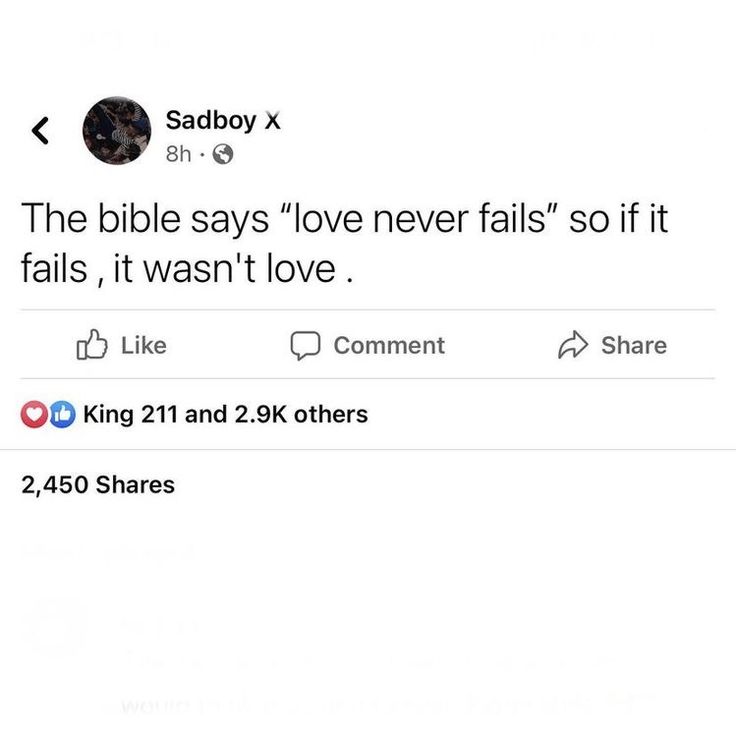 the bible says'love never falls so if it falls, it wast love '