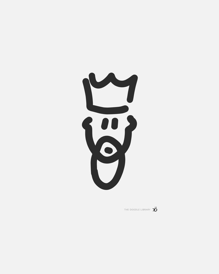 a black and white drawing of a man's face with a beard, wearing a crown