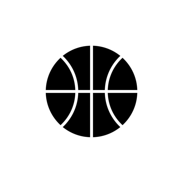 a black and white image of a basketball ball with four lines in the center on a white background