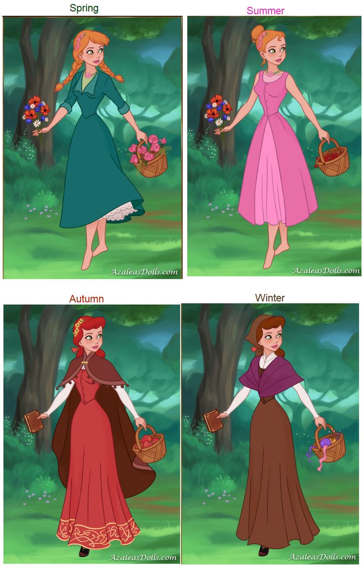 the four princesses are in different stages of being dressed as snow white and aurora