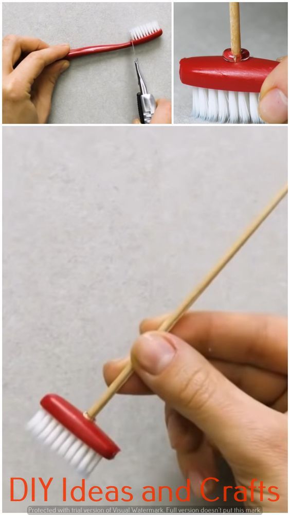 three pictures showing how to use tooth brushes