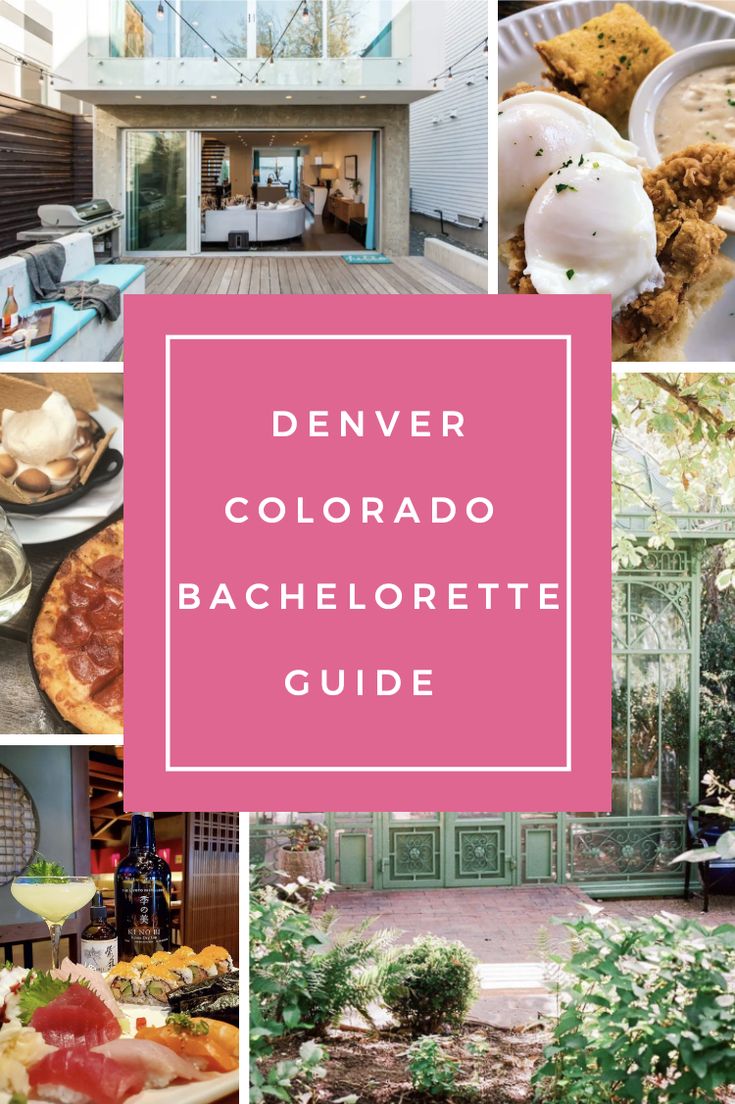 a collage of photos with the words denver, colorado bachelor guide written in pink