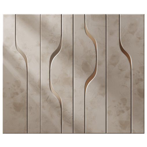 an image of a wall that is made out of wood and metal with wavy lines on it