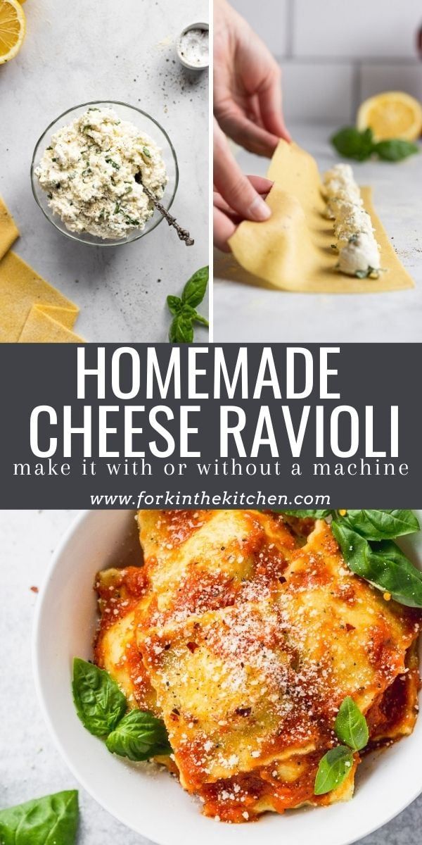 homemade cheese ravioli made with or without a machine