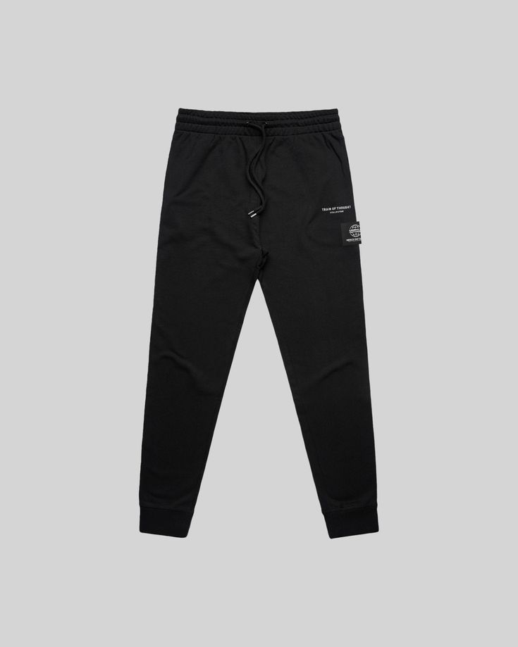 Relentless Premium Black Sweatpants - trainofthoughtcollective Black Cotton Sweats With Pockets, Black Cotton Bottoms With Ribbed Cuffs, Urban Black Pants With Ribbed Waistband, Black Cotton Joggers With Ribbed Cuffs, Urban Cotton Gym Bottoms, Black Sweats With Comfort Waistband For Streetwear, Black Cotton Sweats Sportswear, Urban Cotton Gym Pants, Black Cotton Sweats With Ribbed Waistband