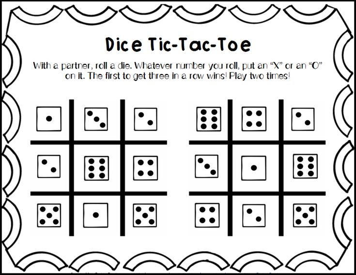 dice tic - tac - toe worksheet for children to practice their math skills