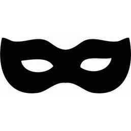 a black mask on a white background