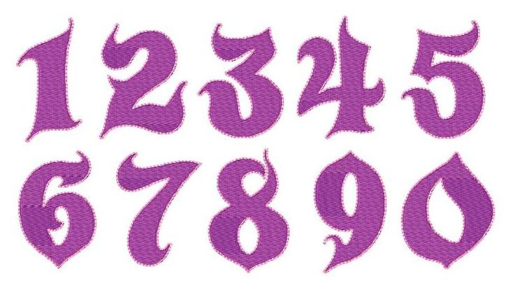 the numbers are made up of purple fabric