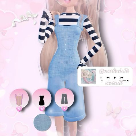 the doll is wearing overalls and holding a hairbrush in her hand with other accessories