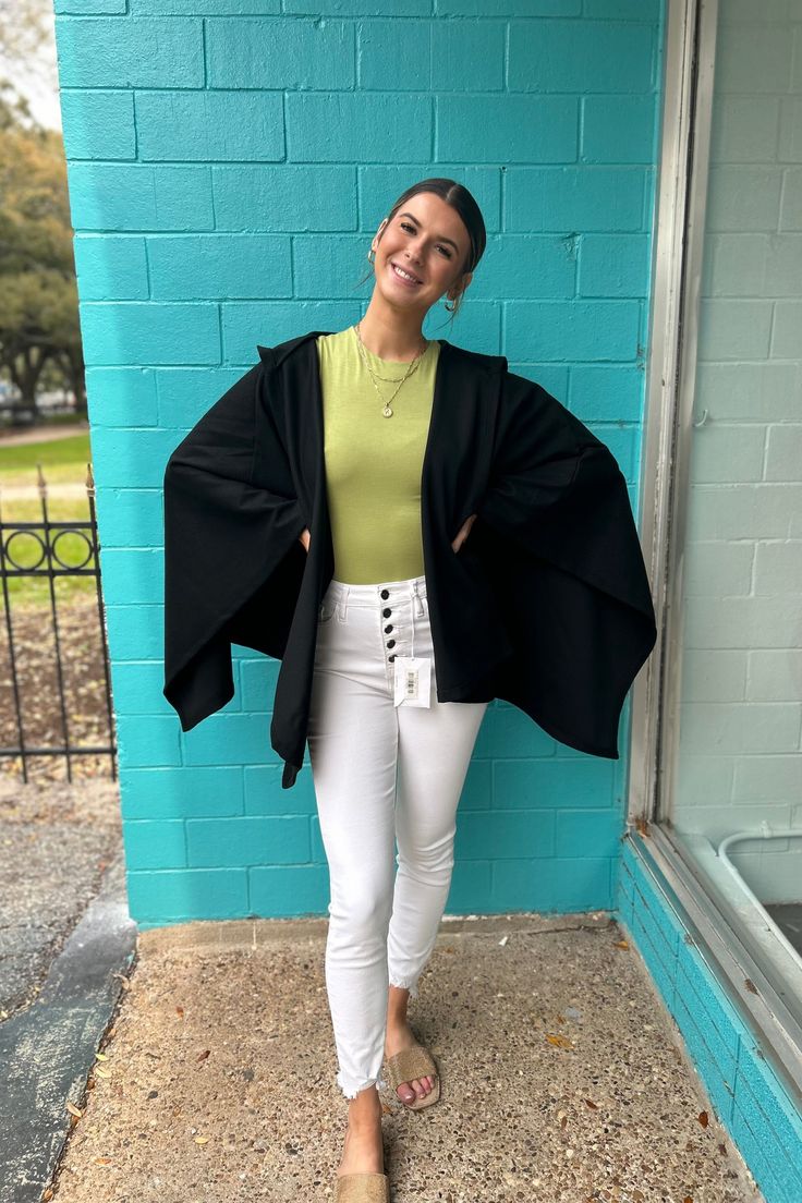 Expertly crafted for comfort and style, our Rodeo Ponchos are the perfect addition to any wardrobe. Made from soft, luxurious material, these ponchos guarantee a cozy fit for any occasion. Embrace the comfort and versatility of our ponchos and elevate your fashion game. Material 100% polyester Long Sleeve Poncho For Spring In One Size, Long Sleeve Poncho For Spring, One Size Long Sleeve Poncho For Spring, Casual Solid Color Poncho For Fall, Oversized Spring Poncho For Loungewear, Spring Loungewear Poncho With Batwing Sleeves, Casual One-size Poncho For Layering, Casual One-size Poncho, Oversized Solid Poncho For Layering