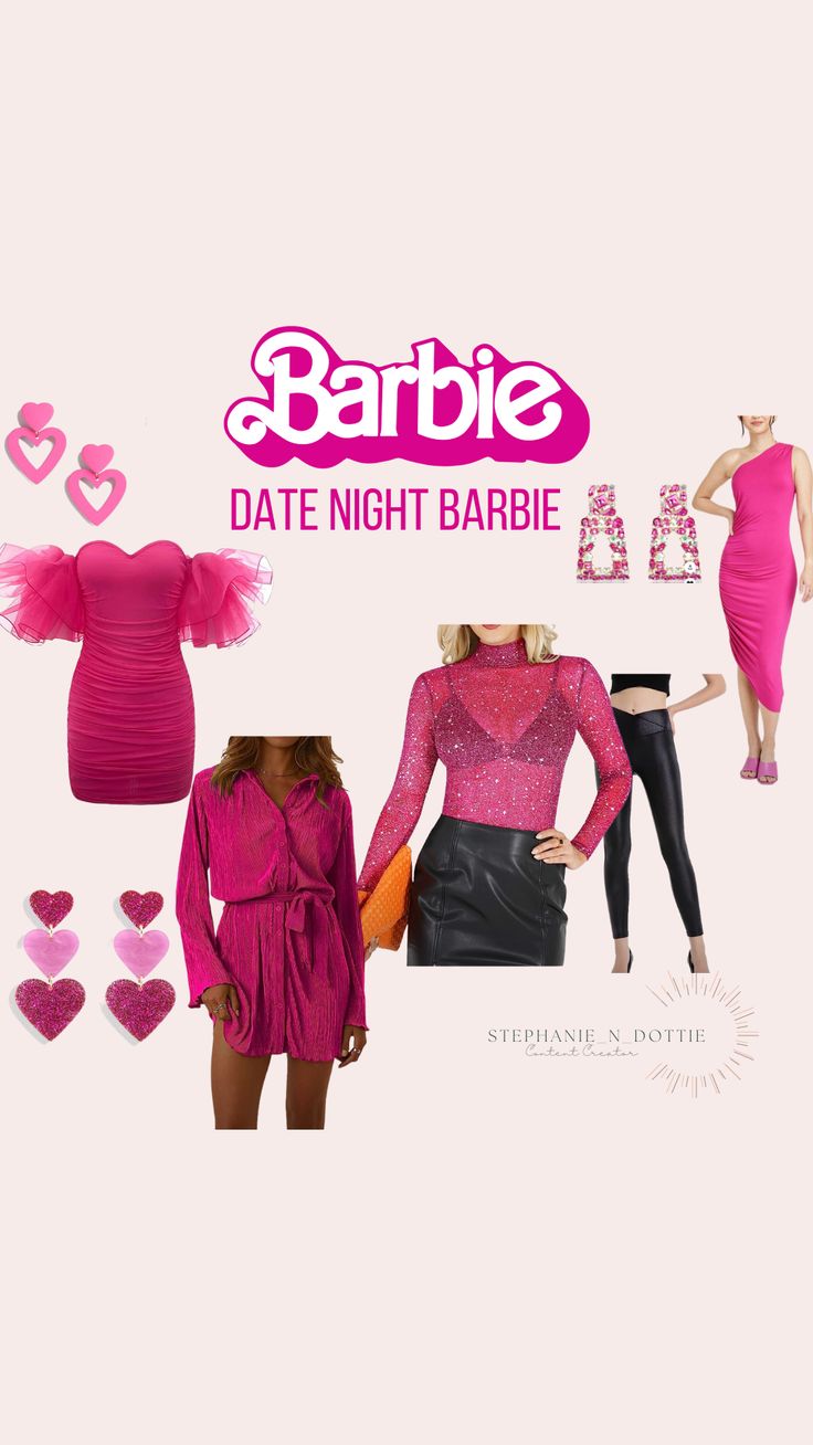 Barbie Outfit idea Date Night Barbie, Barbie dress, Barbie Party, Barbie mesh shirt, pink mesh shirt, barbie earrings, pink earrings, heart earrings, pink dress, sequin dress, pink party dress Aesthetic Era, Barbie Barbie, Barbie Party, Cutout Bodysuit, Barbie Dress, Barbie Clothes, Outfit Idea, Party Outfit, Date Night