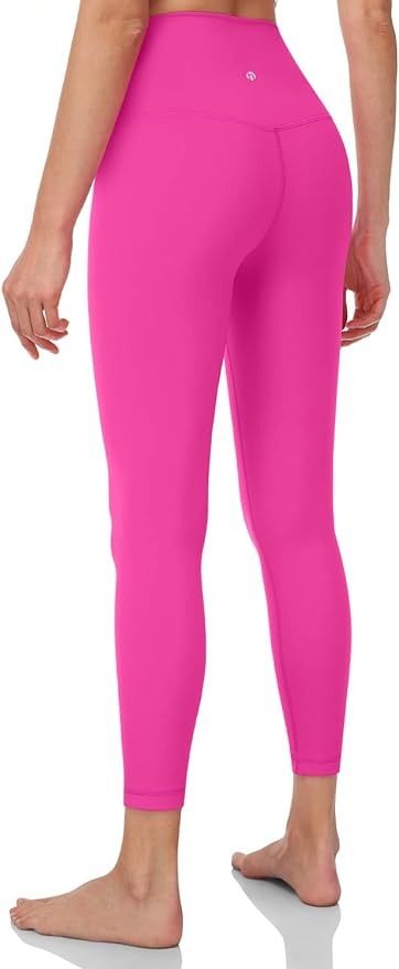 Amazon.com: HeyNuts Pure&Plain 7/8 High Waisted Leggings for Women, Athletic Compression Tummy Control Workout Yoga Pants 25'' Sonic Pink L(12) : Clothing, Shoes & Jewelry Plain Black Leggings, Extra Long Leggings, Workout Yoga Pants, Lulu Leggings, Textured Leggings, Workout Essentials, Long Leggings, Leggings For Women, Best Leggings