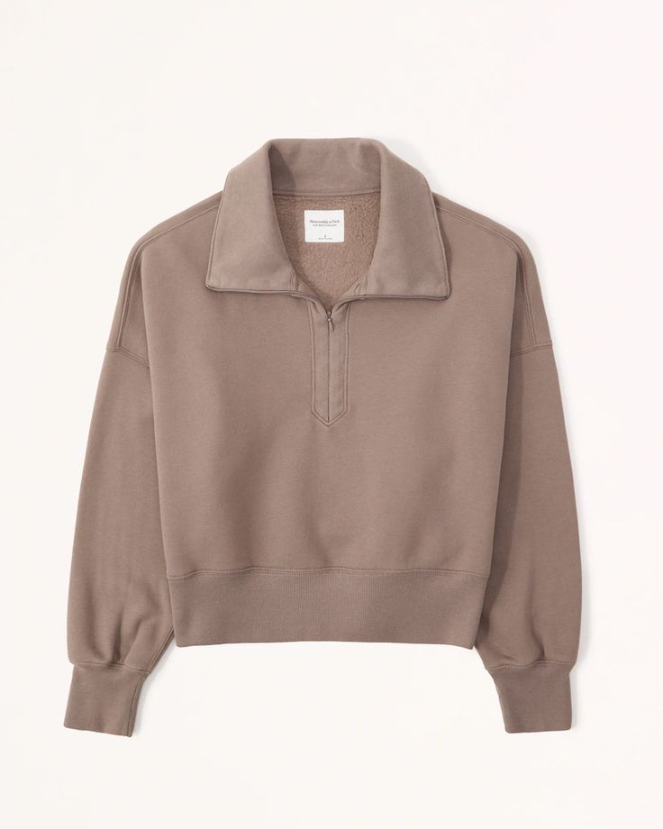 Women's Sunday Drama Collar Half-Zip Sweatshirt | Women's A&F Essentials | Abercrombie.com Half Zip Sweatshirt, American Clothing, Women's Tops, American Apparel, Half Zip, Abercrombie Fitch, Quarter Zip, Casual Tops, Sweatshirts Women