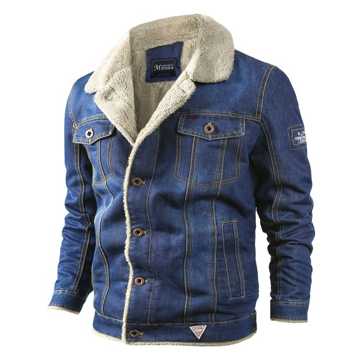 This Winter Thickened Denim Jacket are super stylish and makes you look more elegant. The perfect compromise between casual and looking smart. In one fell swoop, it can seamlessly take you to the next level. Winter Jeans Jacket, Male Cowboy, Fleece Denim Jacket, Denim Jacket With Fur, Denim Jacket Winter, Jean Jacket Men, Rock Outfit, Outwear Coat, Army Jacket