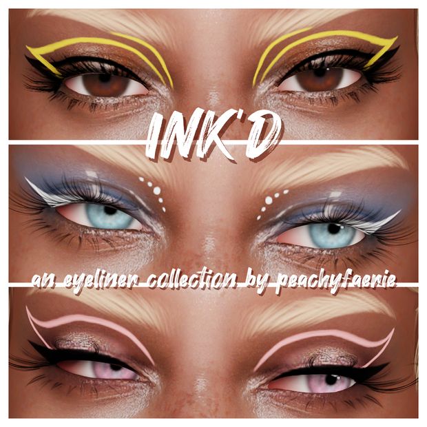 three pictures of different types of eyeliners with the words inko on them