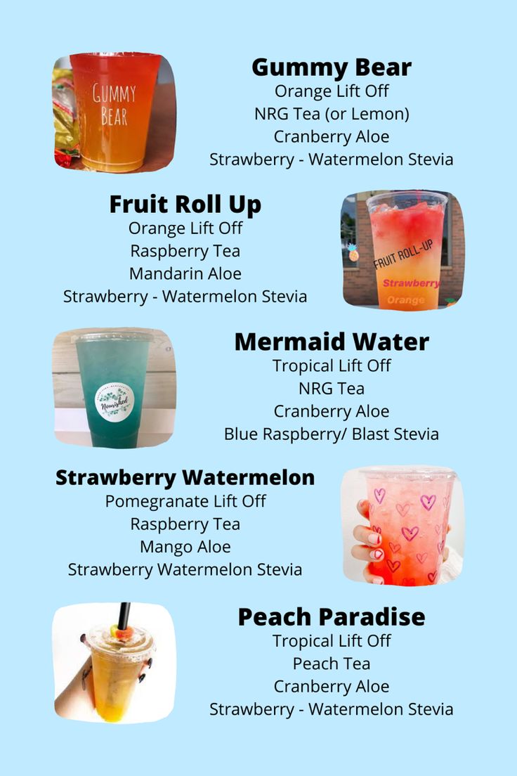 the different types of drinks that are available for purchase on this website, including watermelon and peach tea