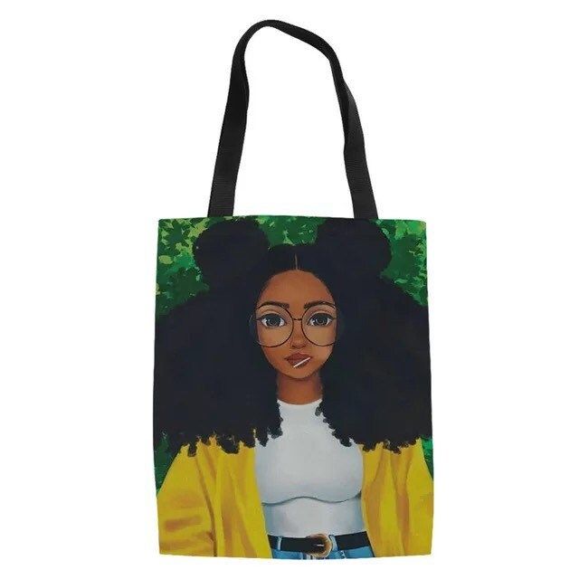 Grab yourself one of these sturdy fashionable tote bags that you can carry everywhere. These bags can be used for school, work , shopping or running errands. Go ahead and make a fashion statement with this unique tote bag.  The tote bags are printed with an image on one side and the other side is all black. The tote bags has no zipper but has a great lining on the inside of this great material. The coin purse and cosmetics bag has a printed image on both sides. These bags are made of good quality polyester. They can be wiped clean. The size of this bag measures about 15 1/2 inches long and the same measurements for the width. The handles measure about  12 1/2 inches long. The cosmetics bag measures 8x6 inches. The coin purse measures about 5 x4 inches. These bags have a large capacity and Trendy Rectangular Canvas Bag, Trendy Everyday Canvas Bag, Trendy Green Canvas Bag, Trendy Canvas Bag For Daily Use, Trendy Rectangular Canvas School Bag, Trendy Yellow Canvas Bag For School, Casual Crochet Shoulder Bag, Casual Canvas Shoulder Bag Gift, Trendy Yellow Cotton Bags