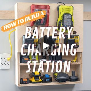 an image of a charging station with tools on it and the words how to build a battery charging station