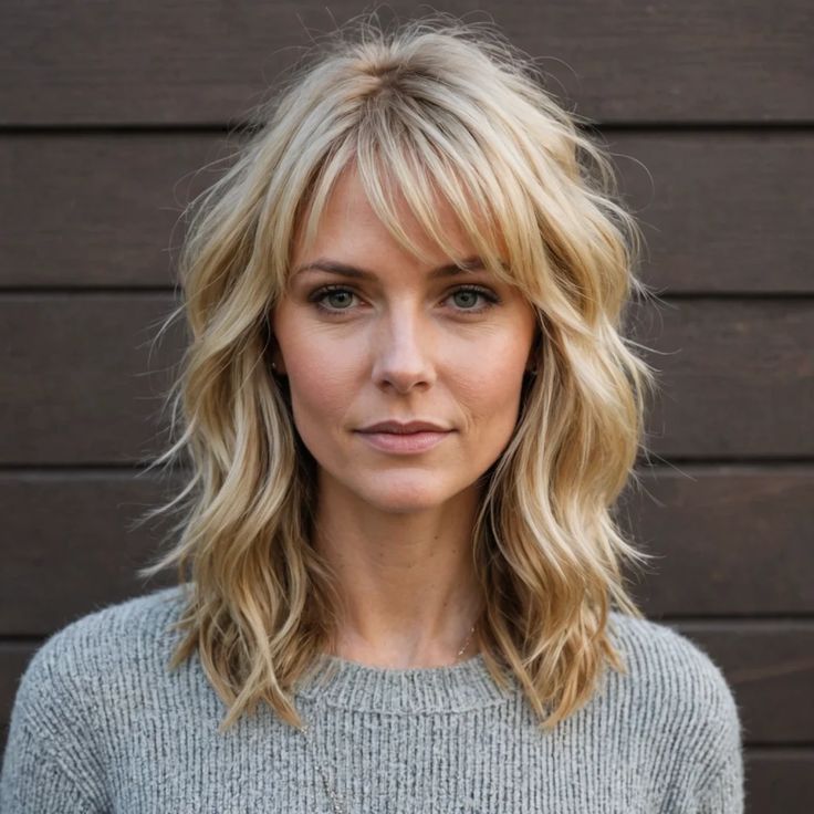 Shag Haircut With Fringe, Layered Shag Haircut, Haircuts With Fringe, Haircut With Fringe, Shag Layered Hairstyles, Medium Shag Hairstyles, Layered Shag, Long Shag Haircut, Strawberry Blonde Hair Color