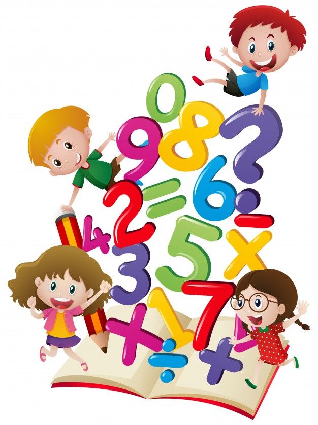 children playing with numbers and letters on an open book