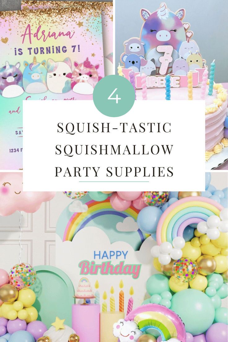 🎉 Get ready to throw the ultimate Squishmallow-themed bash with our 4 Squish-tastic Party Supplies! From personalized invitations to vibrant balloon arches, these must-haves will make your celebration unforgettable. Don't miss out on the squishy fun—check out our top picks now! 🌟🍰🎈 Squish Mellows Birthday Party Ideas, Squishy Party Ideas, Squishmallow Birthday Party Diy, Squishmallow Centerpieces, Squishmallow Crafts For Kids, Squishmallow Themed Birthday Party, Squish Mellow Party, Squishmellow Birthday Ideas, Squishmallow Party Ideas