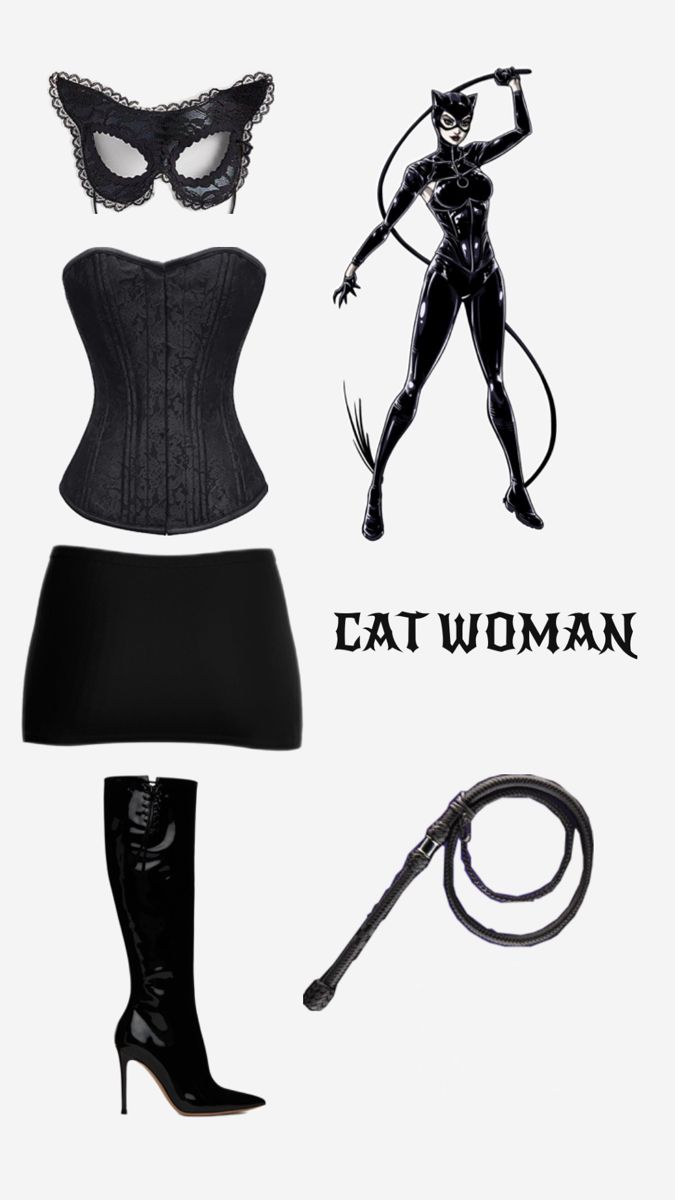 an image of a catwoman costume and accessories