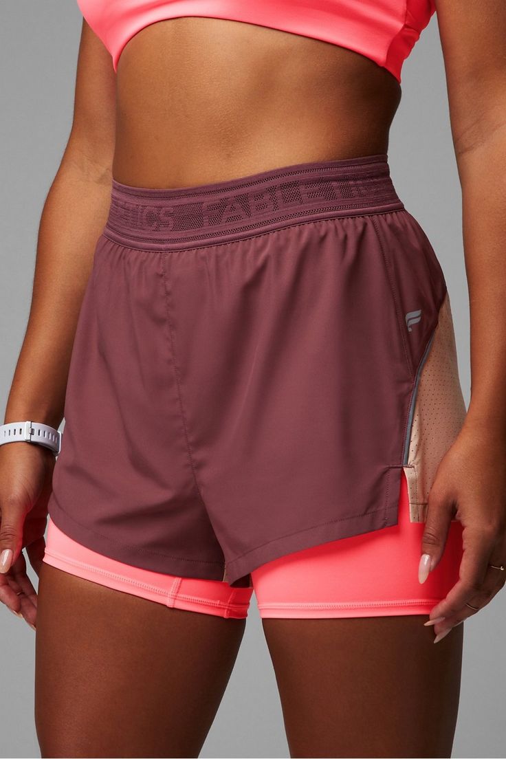 Perforated Run 5'' Short Fabletics pink female Activewear >> Womens >> Bottoms >> Shorts regular Running/Training Womens Running Outfits, Cute Running Outfits, Cycling Gear Clothing, Running Outfits For Women, Running Shorts Outfit, Running Gear For Women, Cute Running Outfit, Running Girl, Female Activewear