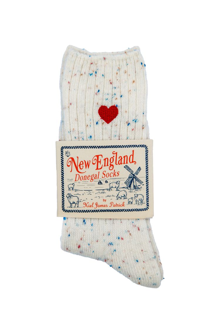 Cream Heart Donegal Socks – Kiel James Patrick Christmas List Idea, Kiel James Patrick, Mobile Logo, James Patrick, Deep Winter, Nice Clothes, Before Midnight, Cute Socks, Santa Letter