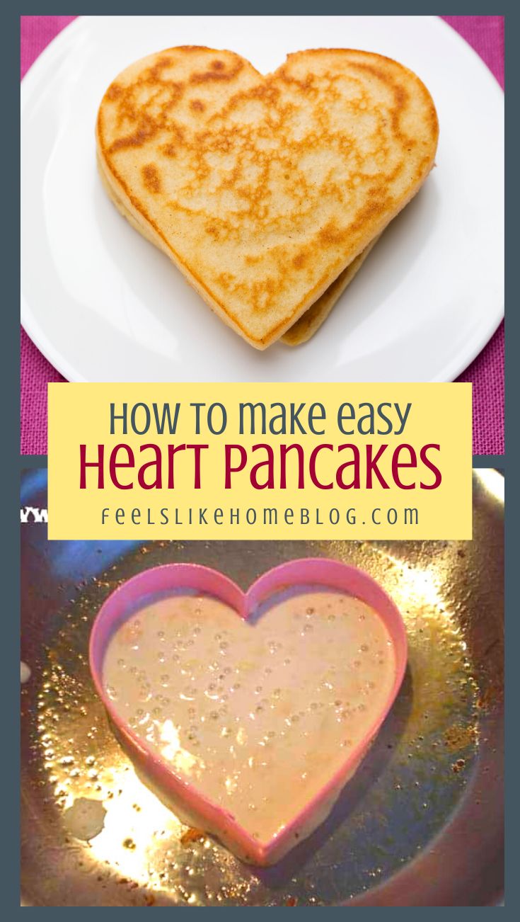 how to make easy heart pancakes for valentine's day or mother's day