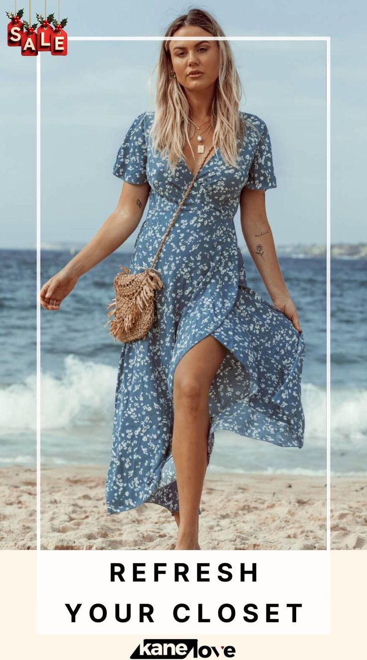 Ditsy Floral Short Sleeve Tie-back Dress Summer V-neck Dress With Ditsy Floral Print, V-neck Midi Dress With Ditsy Floral Print For Summer, Vacation Ditsy Floral Print Maxi Floral Dress, Vacation Floral Dress With Ditsy Print In Maxi Length, Vacation Maxi Floral Dress With Ditsy Print, Non-stretch Floral Print Dress For Vacation, Floral Print Non-stretch Vacation Dress, Floral Print Non-stretch Dress For Vacation, Flowy Ditsy Floral Print Summer Maxi Dress