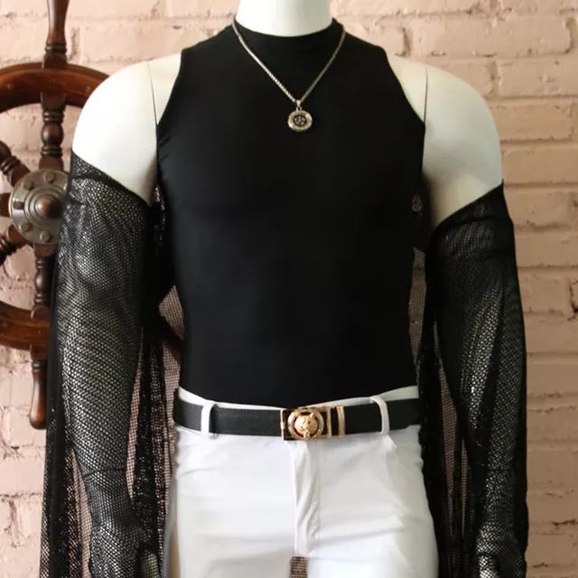 Mens Sleeveless Turtleneck, Turtleneck Male Outfit, Black Sleeveless Top Outfit Men, Black Sleeveless Turtleneck Men, Turtle Neck Tank Top Men, Sleeveless Turtle Neck Men, Sleeveless T Shirt Men, Sleeveless Turtleneck Outfit Men, Muscle Shirt Outfit Men