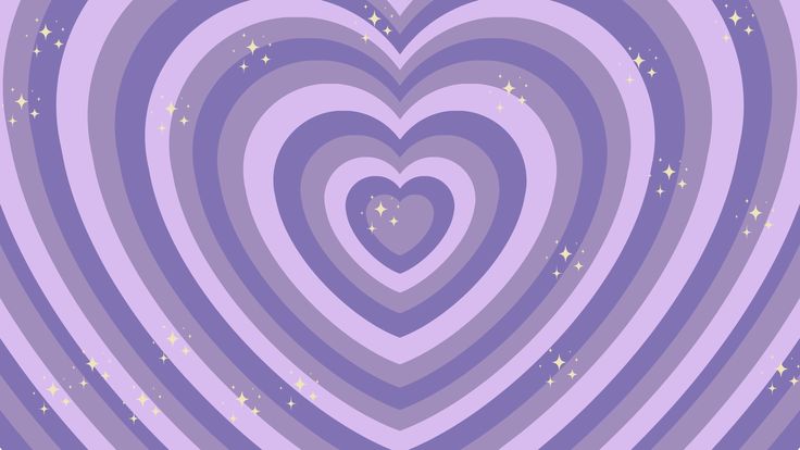 an abstract purple background with stars in the shape of a heart on top of it