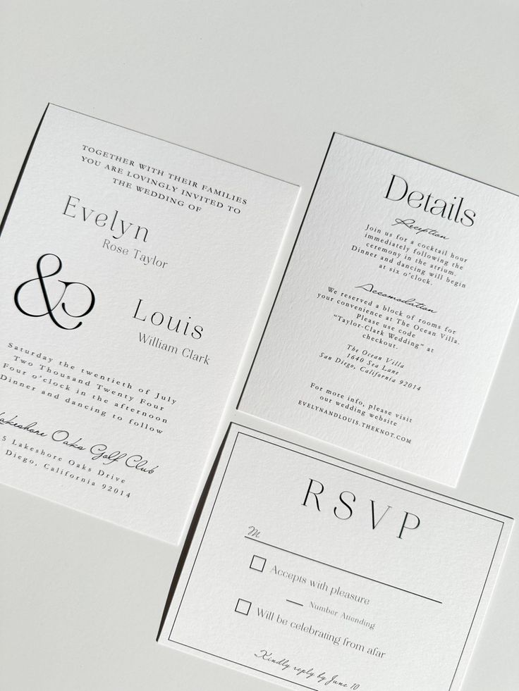 the wedding stationery is laid out on top of each other, and ready to be printed