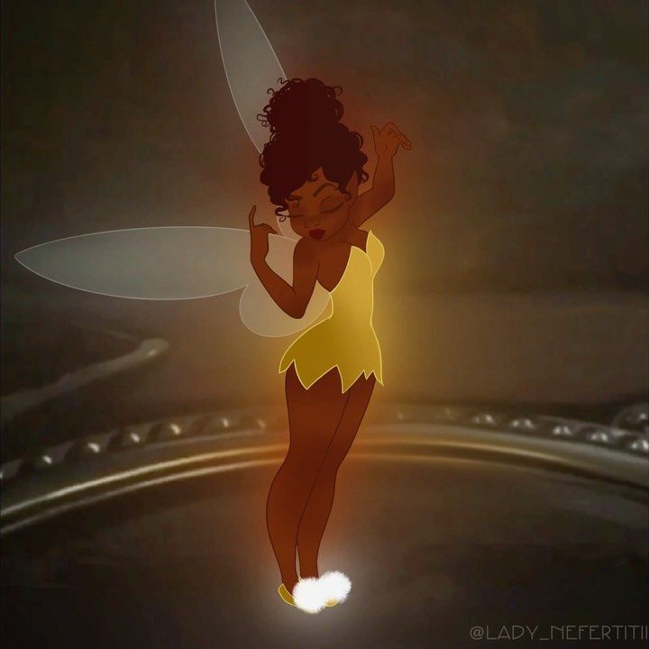 an animated image of a woman dressed as tinkerbell