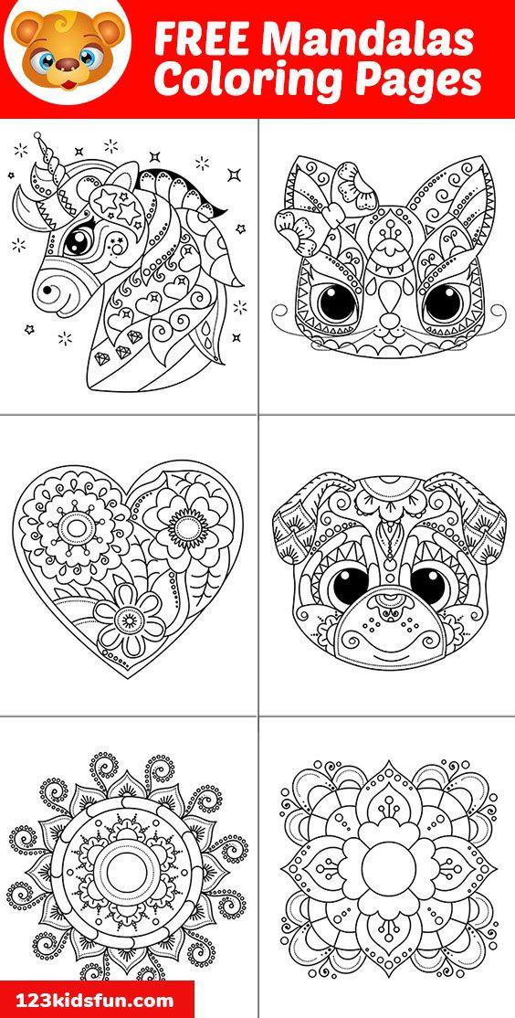 coloring pages for kids with pictures of animals and hearts on them, including the words free print