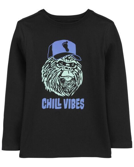 Kid Chill Vibes Graphic Tee - OshKosh | Carter's Casual Graphic Print T-shirt For Fall, Fall Graphic Tee Tops With Graphic Design, Winter Cotton Tops With Front Print, Casual Winter Top With Front Print, Cool Cotton Graphic Print Top, Cool Cotton Tops With Graphic Print, Trendy Graphic Print T-shirt For Fall, Casual T-shirt With Letter Print For Urban Adventures, Urban Cotton T-shirt For Winter