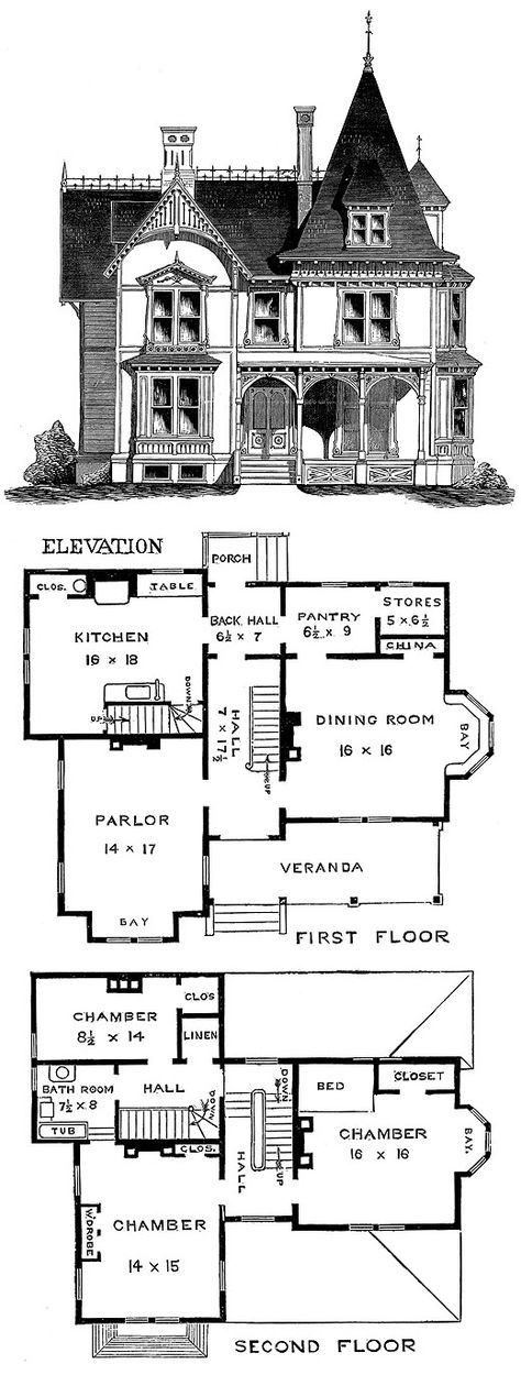 an old house with two floors and three stories, the first floor is in black and white