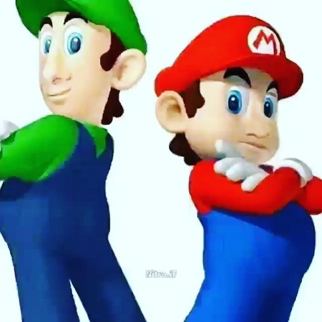 mario and luigi are standing next to each other