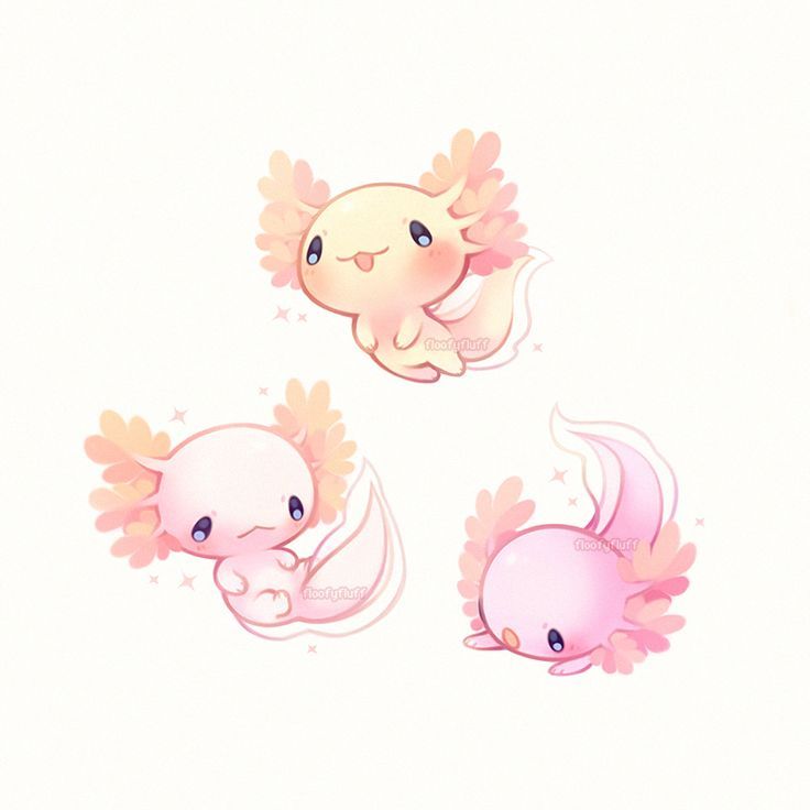 three different types of pokemons with pink and yellow wings on their backs, all facing opposite directions