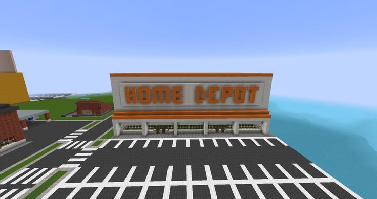 Minecraft Home Depot | Home Depot Minecraft Project Minecraft Stores, Minecraft Home, Minecraft Modern City, Minecraft Shops, Minecraft City Buildings, Minecraft Mansion, Minecraft Houses Blueprints, Minecraft Structures, Minecraft Interior Design