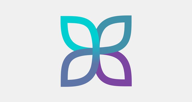 the letter b is made up of two overlapping leaves, and it appears to be purple