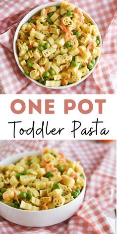 one pot toddler pasta with peas and carrots