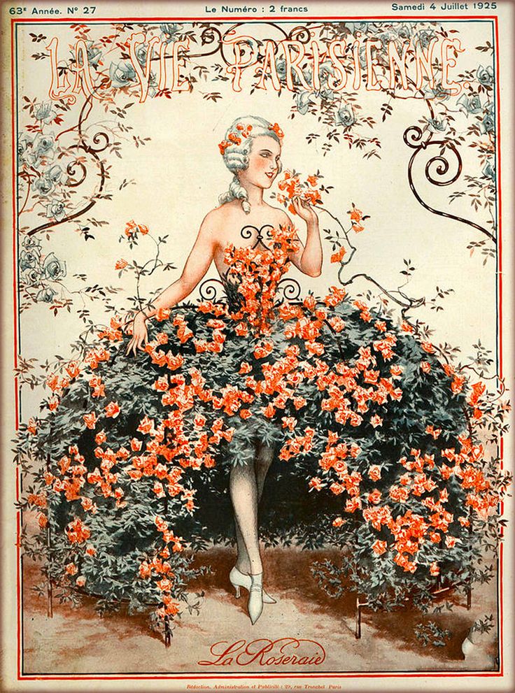 an illustration of a woman surrounded by flowers