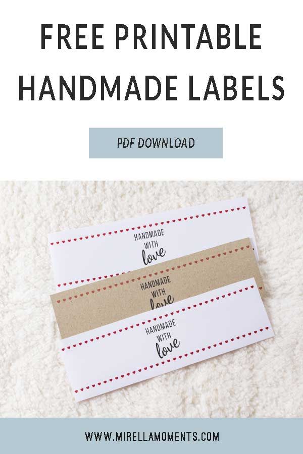 two free printable handmade labels with the text, free printable handmade labels