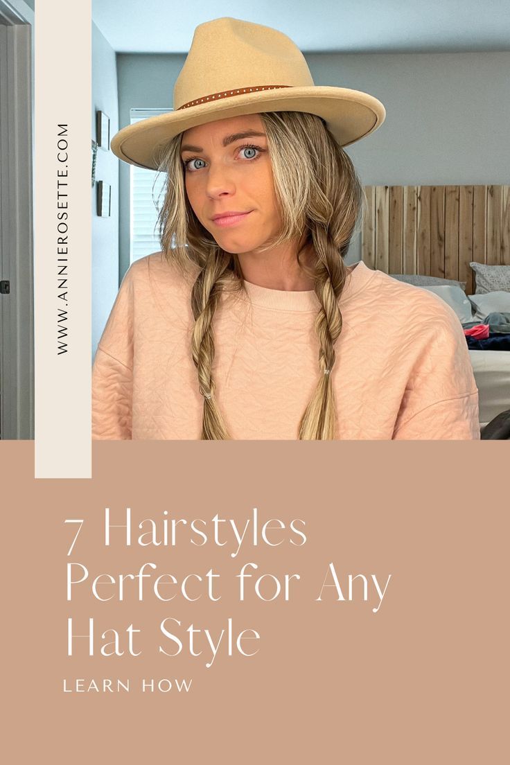 hat hairstyles baseball How To Style Long Hair With A Hat, How To Style Hair Under A Hat, Hairstyles With Fedora Hats, Hair For Hats Style, How To Style A Cowboy Hat Women, Braids For Hats, Ponytail Hairstyles With Hat, Felt Hat Hairstyles, Hairstyles For Sun Hats