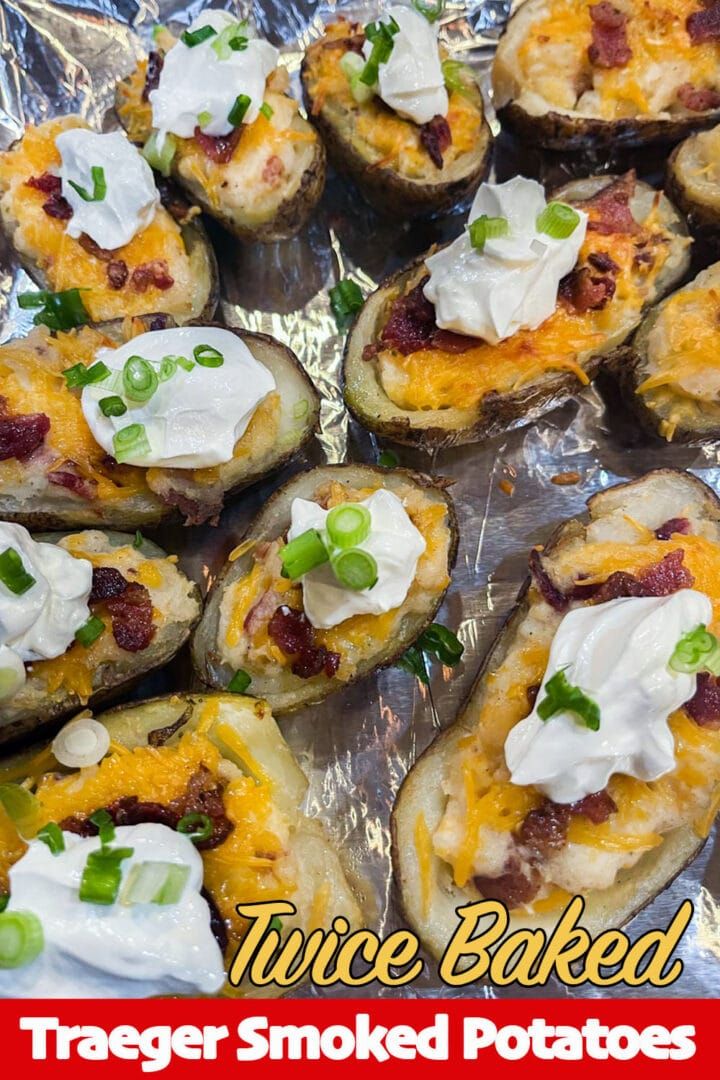 there are many baked potatoes with cheese and sour cream on them in the foil wrapper