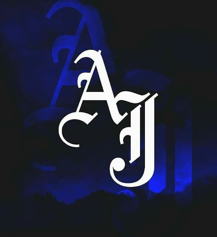 the letter j is illuminated in blue light