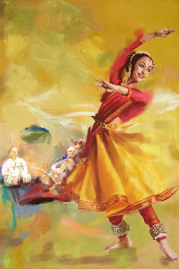 an artistic painting of a woman dancing